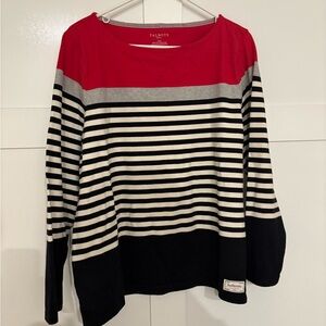 Talbots Women's Striped Red and Black Top